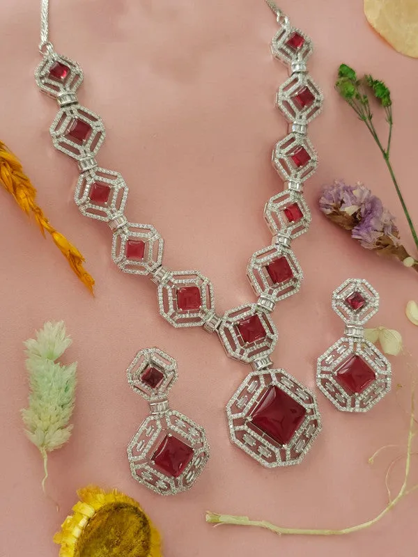 Latest Stylish American Diamond Necklace Set For Women
