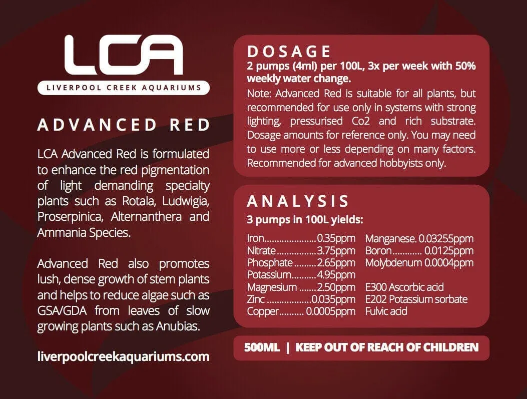 LCA Liquid Fertiliser - Advanced Red 500ml
