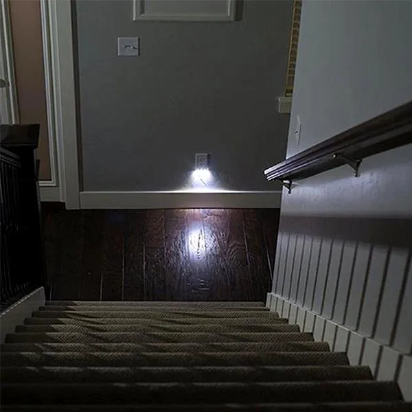 LED Wall-Outlet Coverplate With Built-In Light Sensor - No Batteries Required!