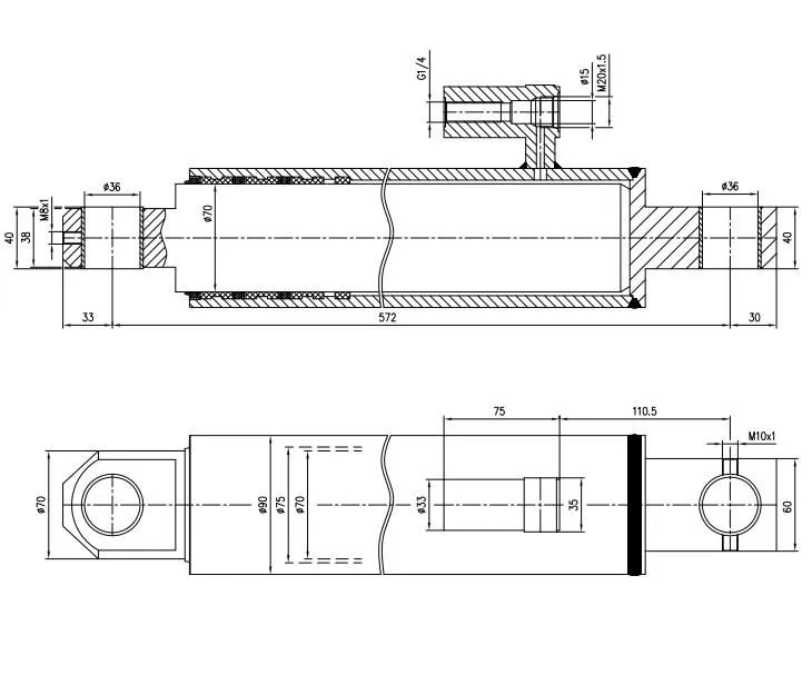 Lift Ram Cylinder HACO to suit MBB 1350167