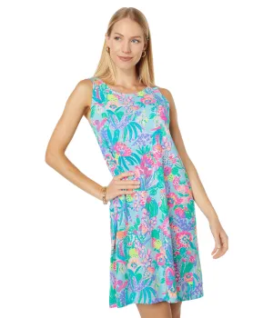 Lilly Pulitzer Kristen Dress for Women - Stylish Cotton Knit Dress, Slip-On Style, V-Back with Lattice Straps, and Round Neckline Multi Me and My Zesty XS One Size