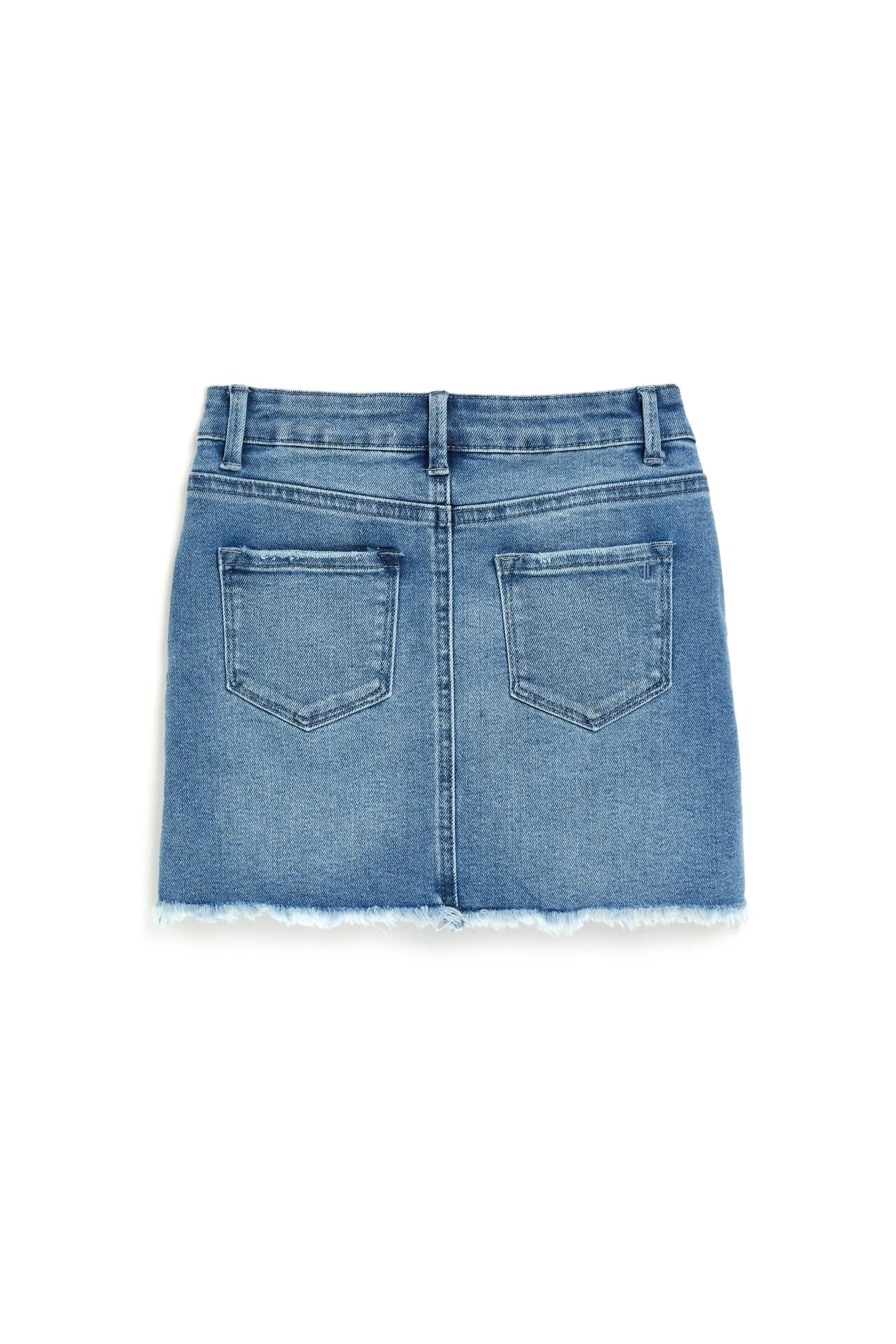 LISA FRAY HEM MINI DENIM SKIRT