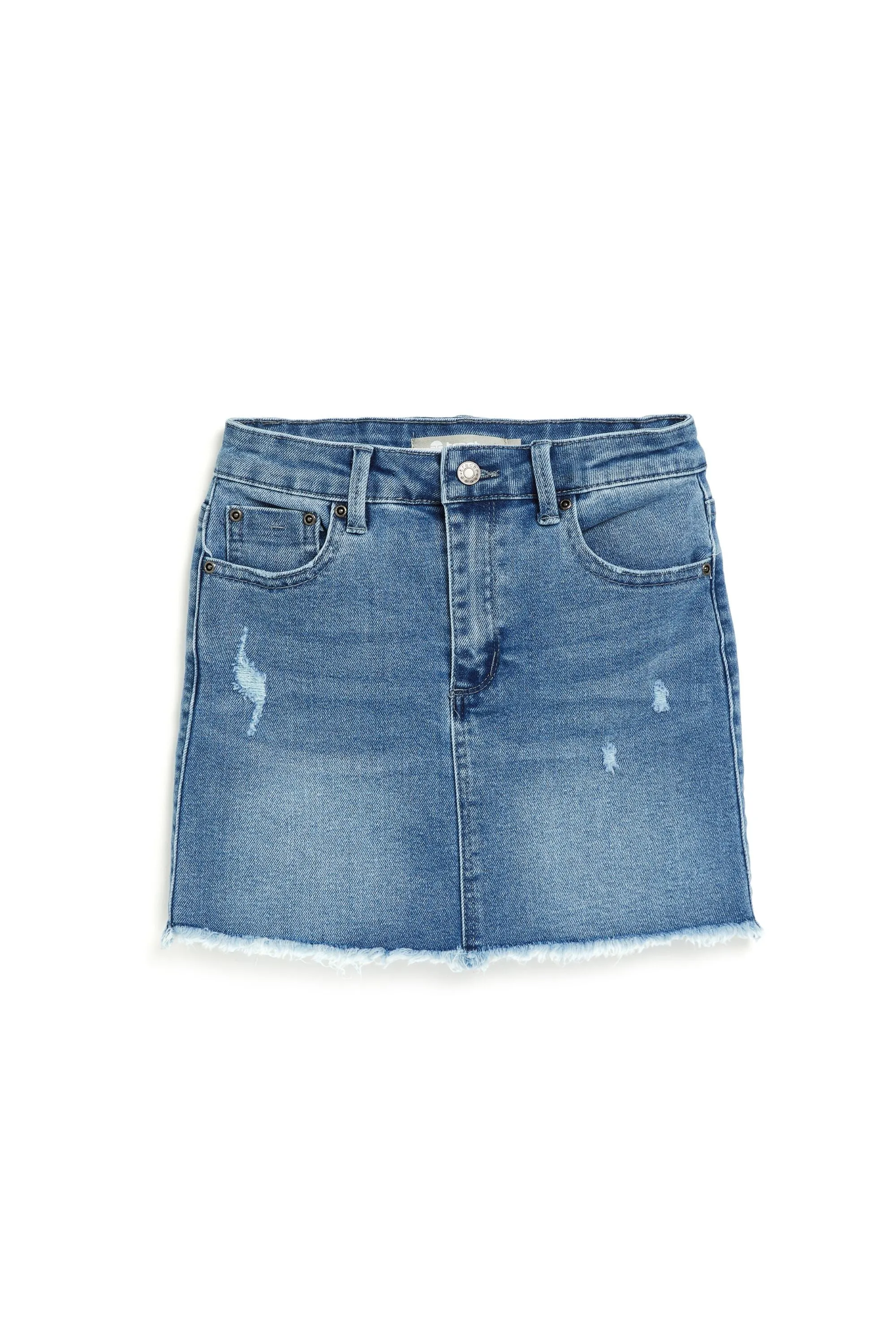 LISA FRAY HEM MINI DENIM SKIRT
