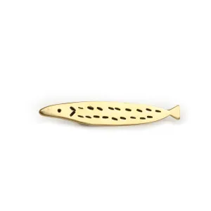 Long Brass Fish Brooch