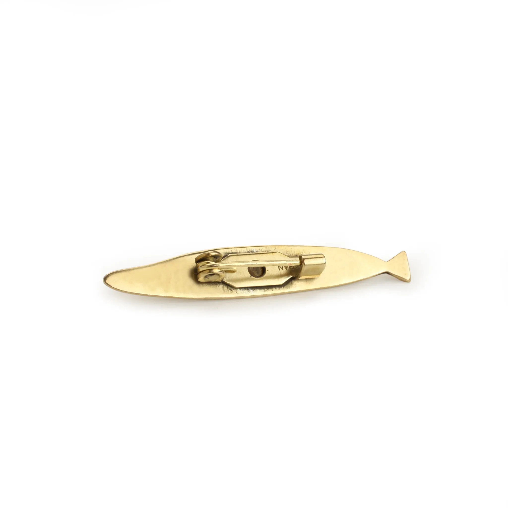 Long Brass Fish Brooch