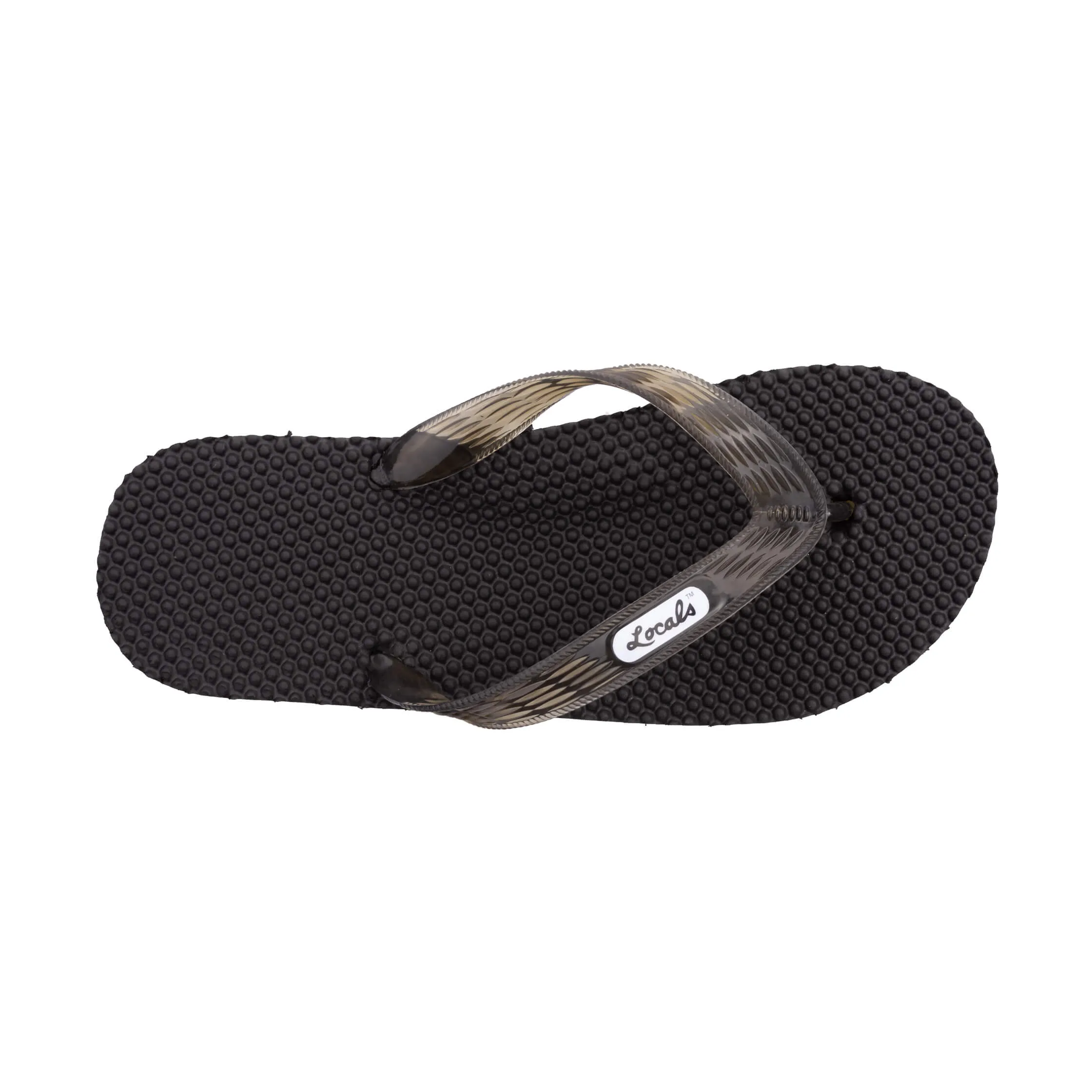 Massage Men's Translucent Black Strap Slippah