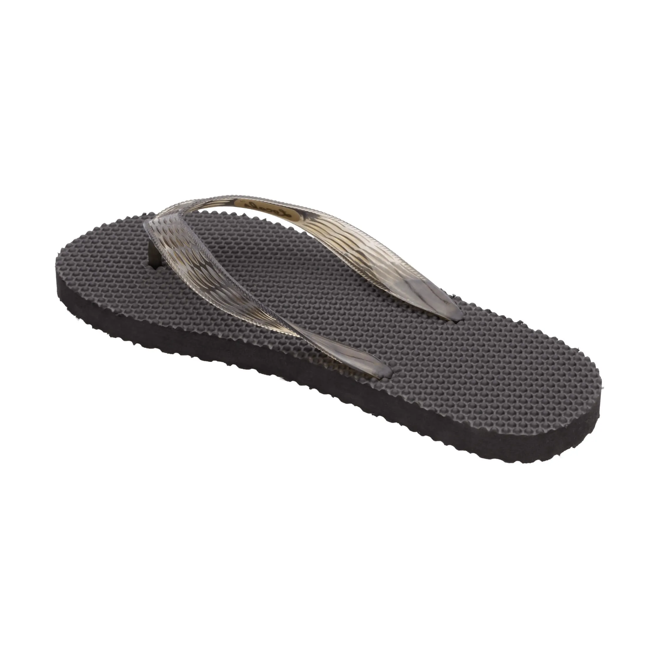 Massage Men's Translucent Black Strap Slippah