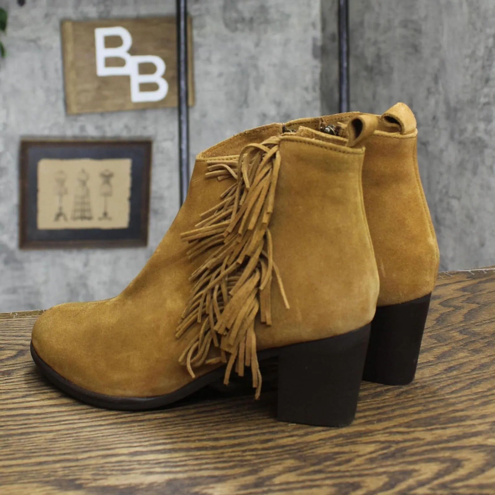 Matisse Womens Vintage Leather Block Heel Cloey Booties Brown 7.5M