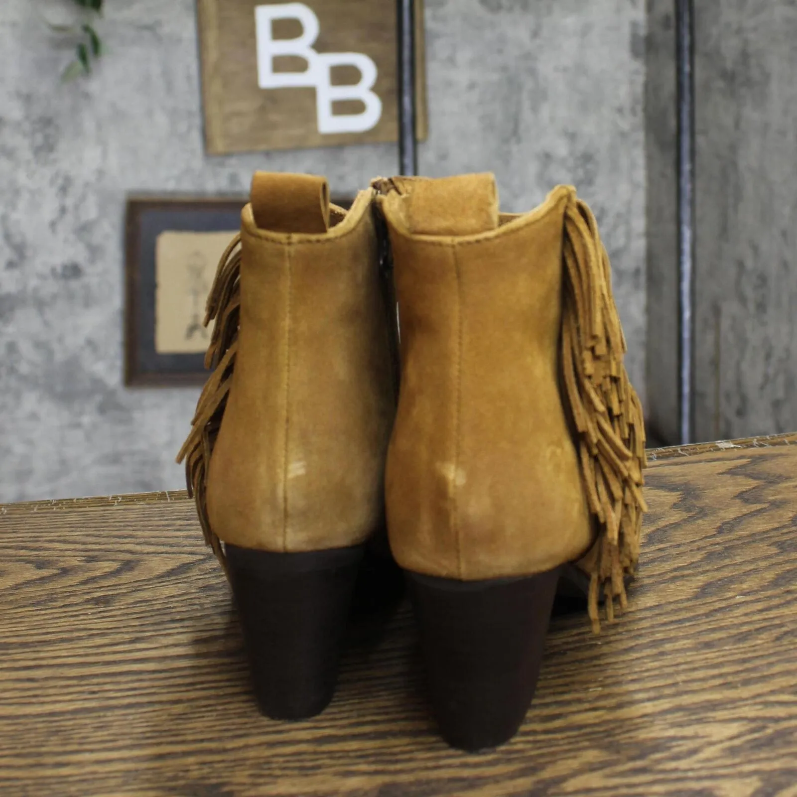 Matisse Womens Vintage Leather Block Heel Cloey Booties Brown 7.5M
