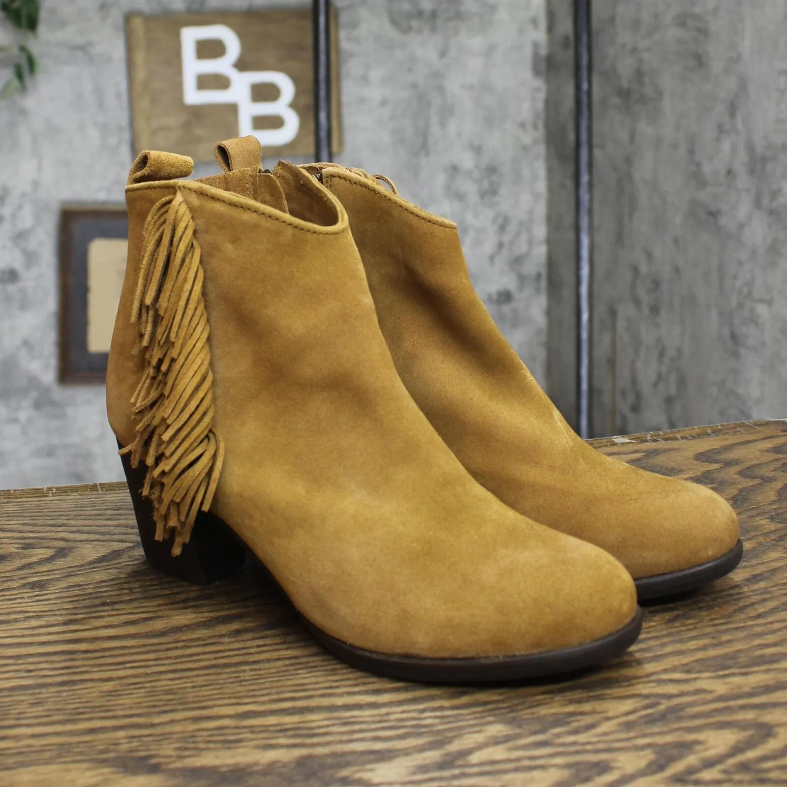 Matisse Womens Vintage Leather Block Heel Cloey Booties Brown 7.5M