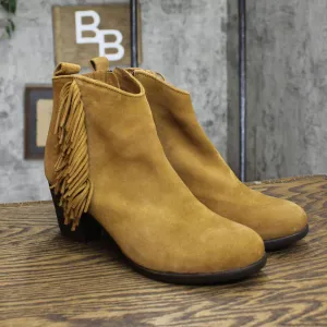 Matisse Womens Vintage Leather Block Heel Cloey Booties Brown 7.5M