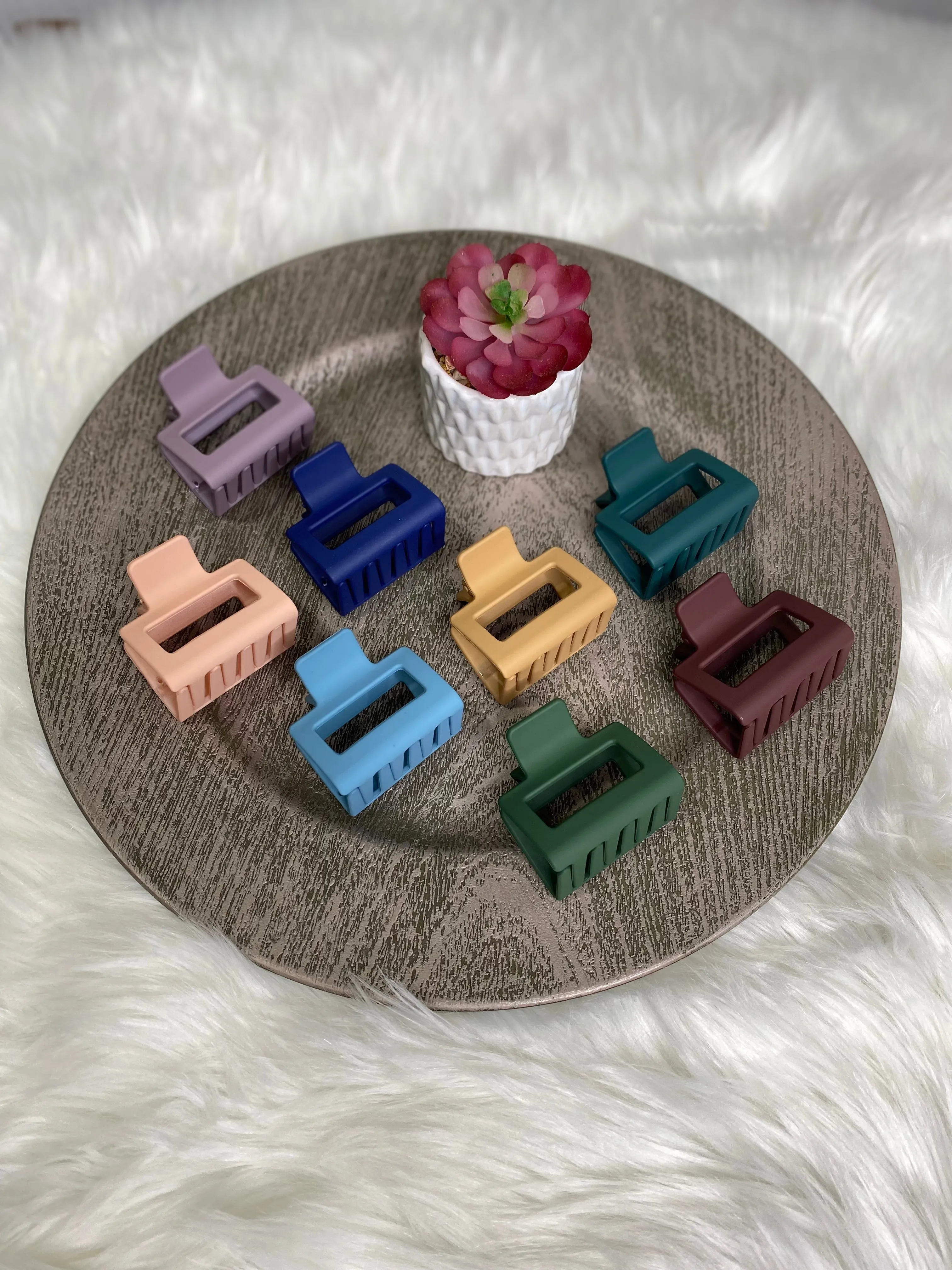 Matte Solid Small Square Claw Clip