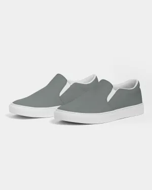 Medium Dark Green Gray Slip-On Canvas Sneakers | Men's | Medium Dark Pale Green Gray | C10M0Y10K60
