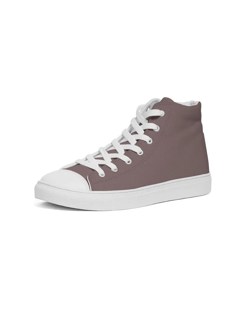 Medium Dark Pink Brown Men's High-top Canvas Sneakers | Men's | Medium Dark Pale Pastel Pink Brown | C0M30Y15K60
