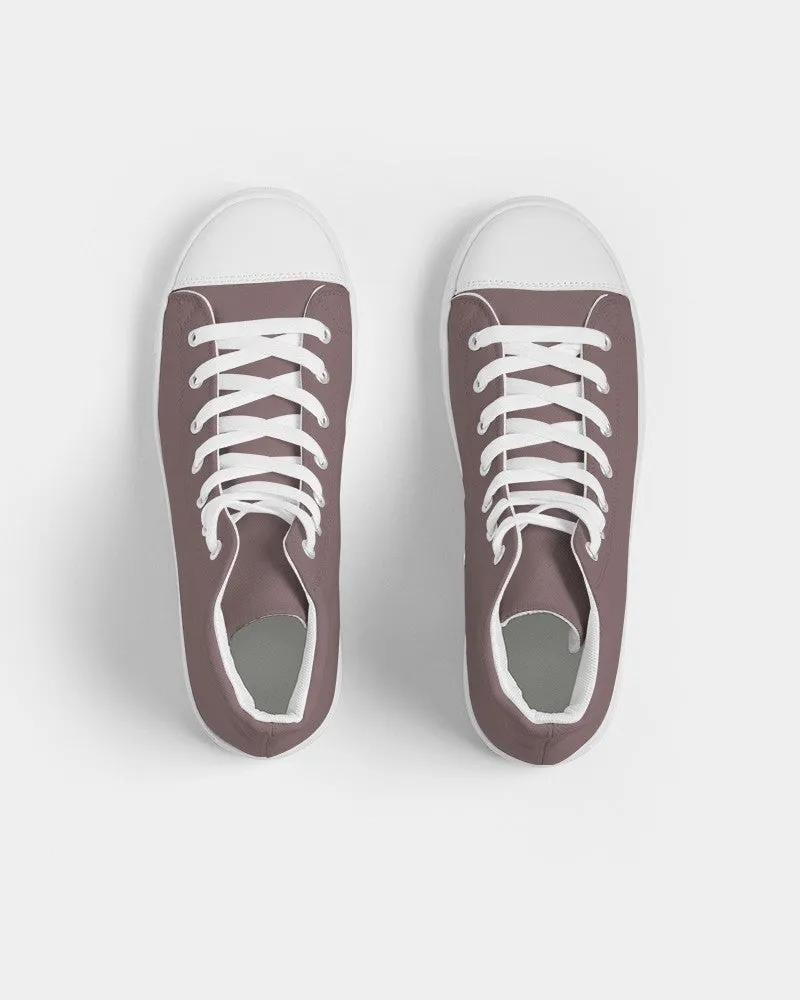Medium Dark Pink Brown Men's High-top Canvas Sneakers | Men's | Medium Dark Pale Pastel Pink Brown | C0M30Y15K60