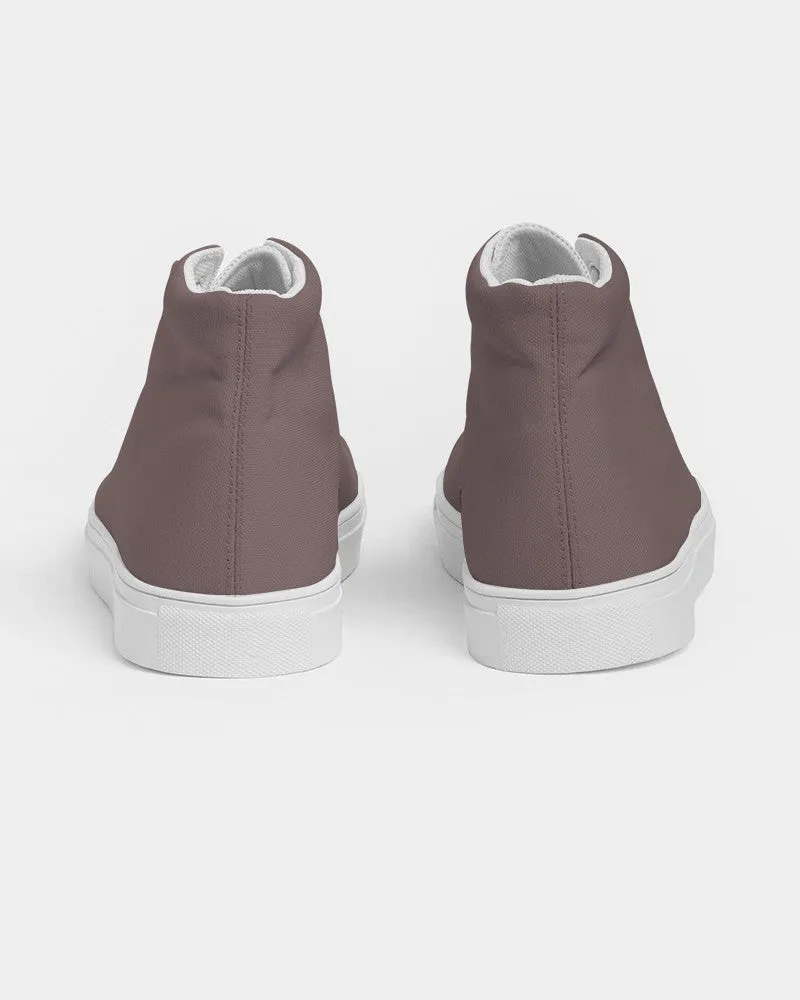 Medium Dark Pink Brown Men's High-top Canvas Sneakers | Men's | Medium Dark Pale Pastel Pink Brown | C0M30Y15K60