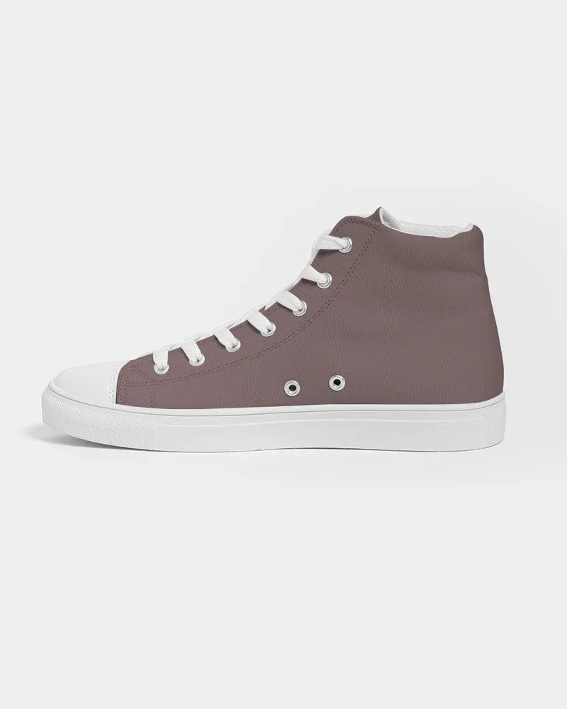 Medium Dark Pink Brown Men's High-top Canvas Sneakers | Men's | Medium Dark Pale Pastel Pink Brown | C0M30Y15K60