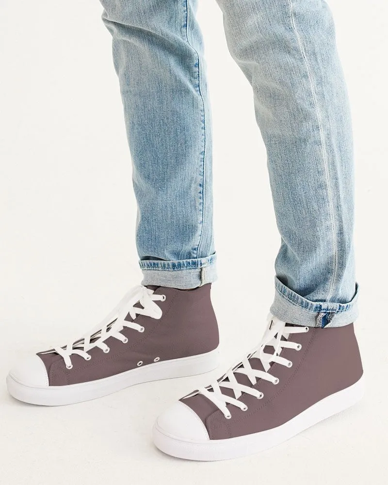 Medium Dark Pink Brown Men's High-top Canvas Sneakers | Men's | Medium Dark Pale Pastel Pink Brown | C0M30Y15K60