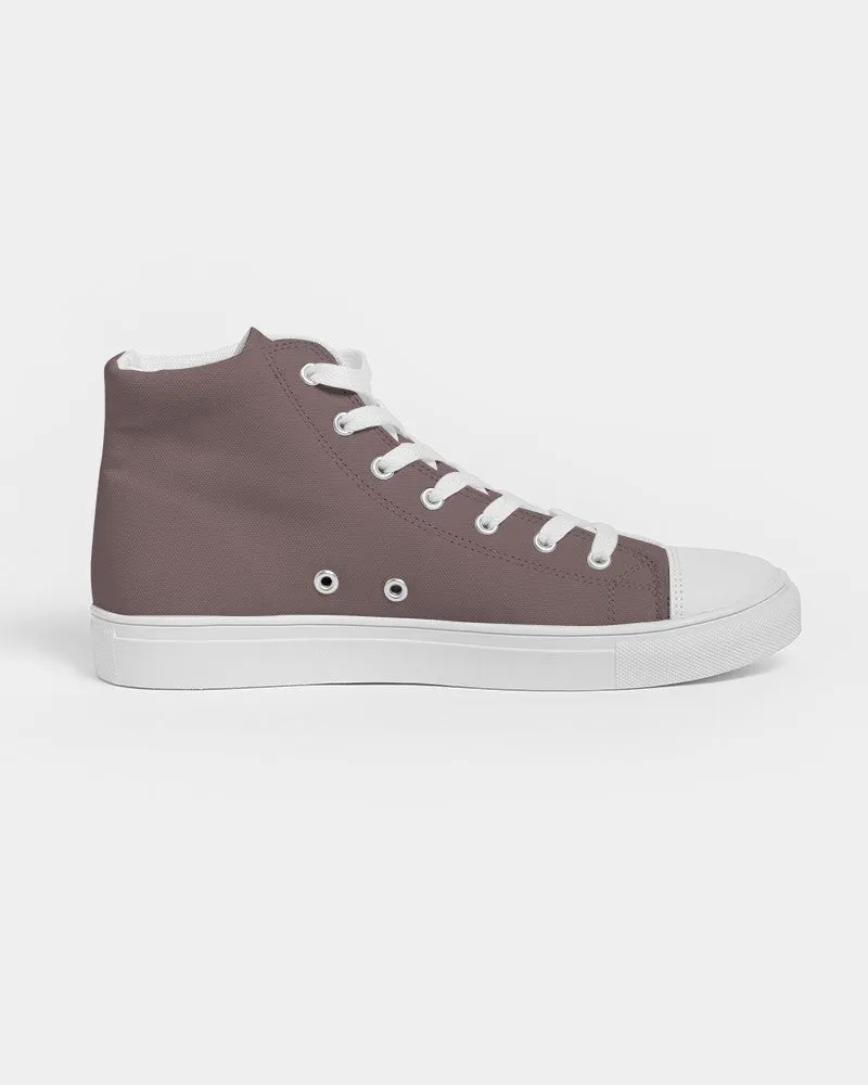 Medium Dark Pink Brown Men's High-top Canvas Sneakers | Men's | Medium Dark Pale Pastel Pink Brown | C0M30Y15K60