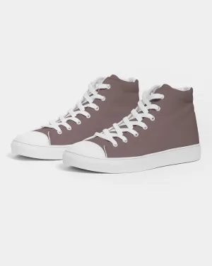 Medium Dark Pink Brown Men's High-top Canvas Sneakers | Men's | Medium Dark Pale Pastel Pink Brown | C0M30Y15K60