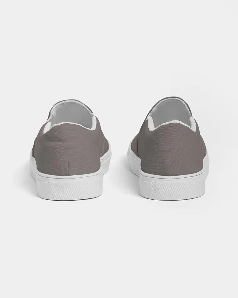 Medium Dark Red Brown Slip-On Canvas Sneakers | Men's | Medium Dark Pale Red Brown | C0M10Y10K60