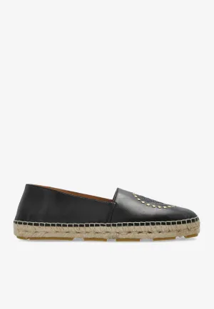 Medusa Studded Leather Espadrilles