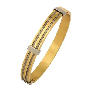 Men's Rope 18K Gold Silver Stainless Steel Kada Bracelet - Stylish and Durable Fashion Accessory