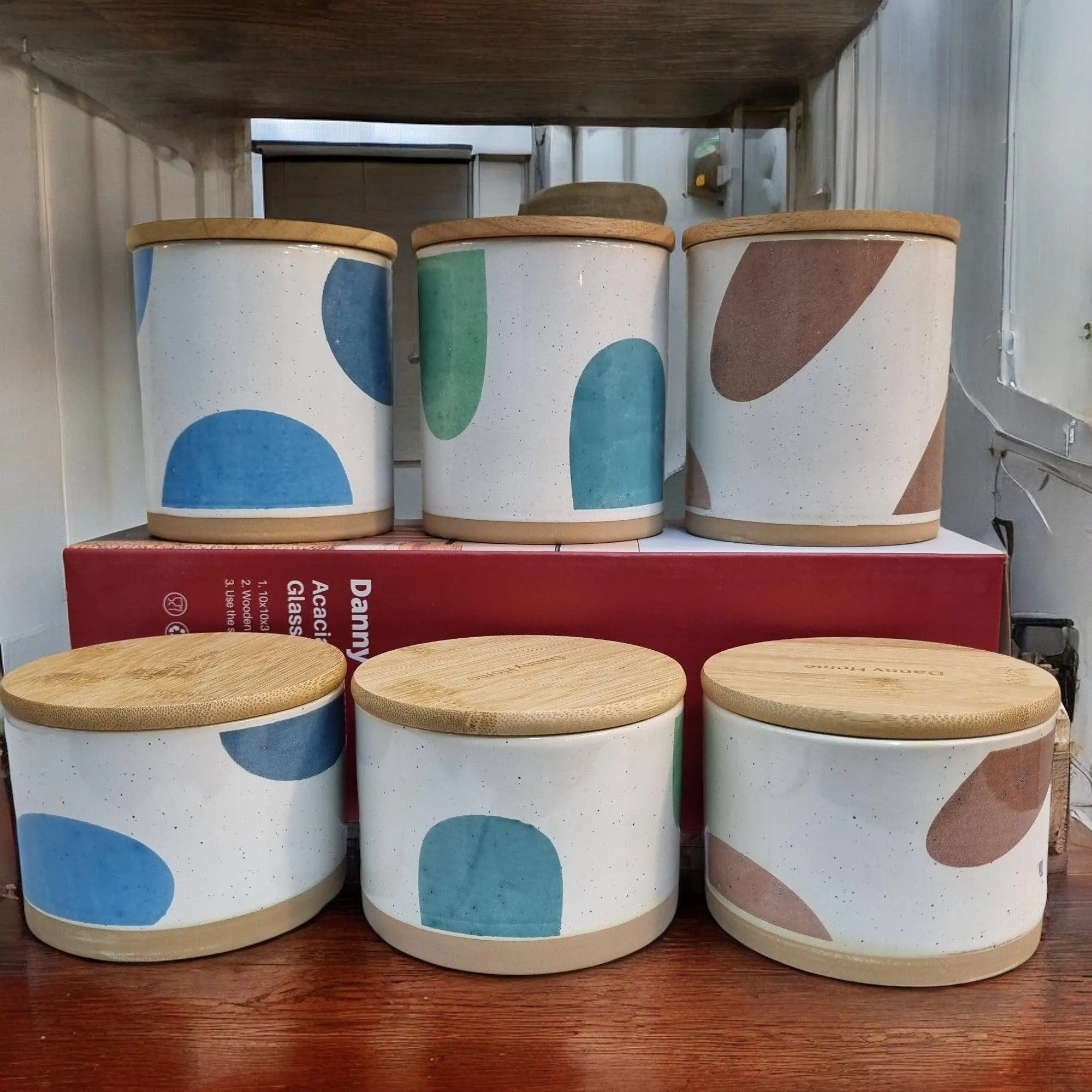 Minimalist Ceramic Storage Jars with Bamboo Lids