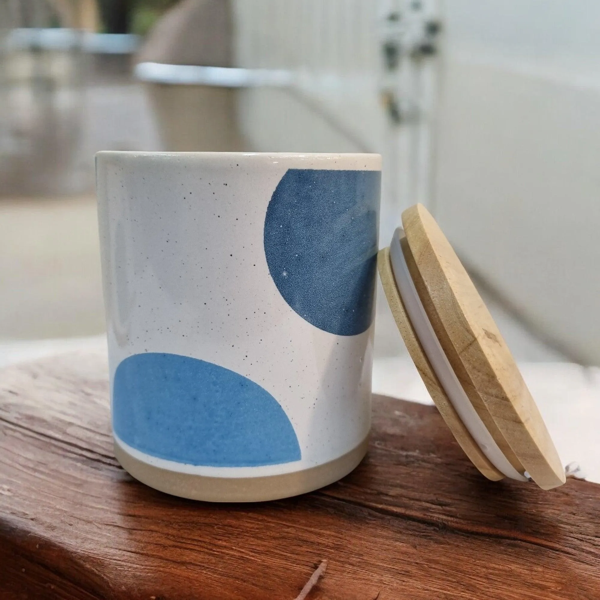 Minimalist Ceramic Storage Jars with Bamboo Lids