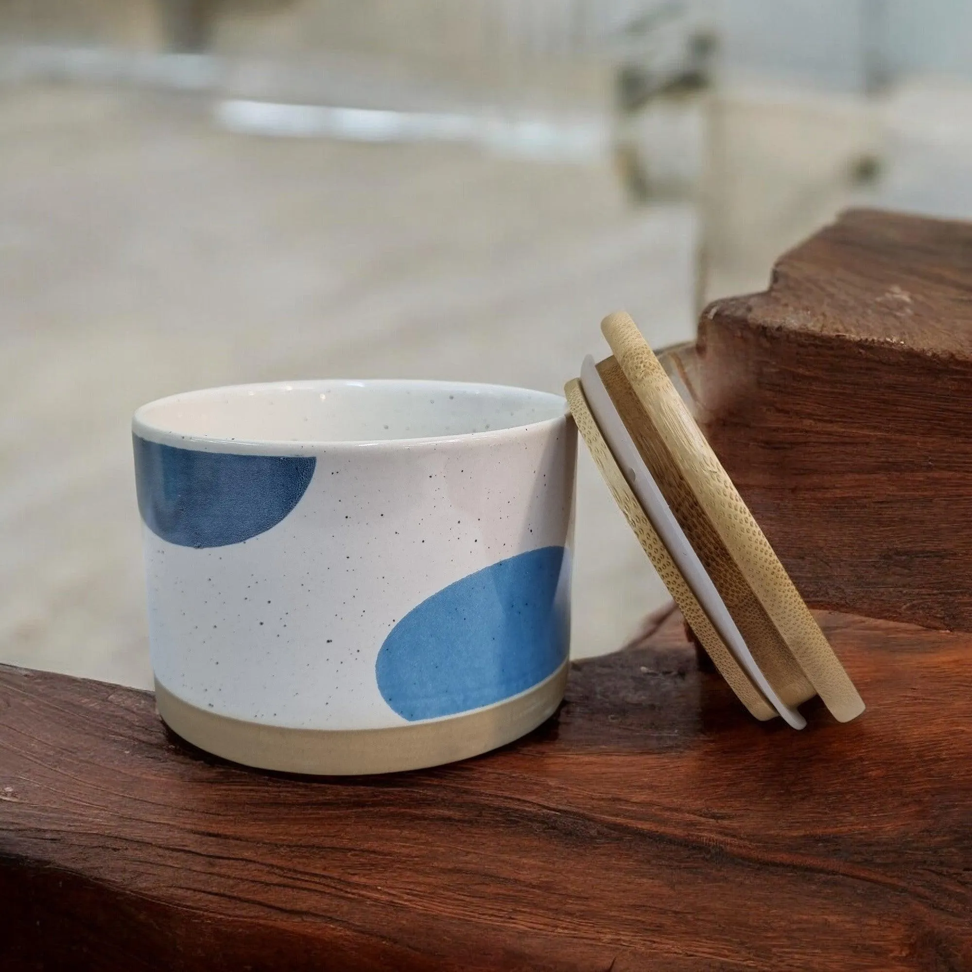 Minimalist Ceramic Storage Jars with Bamboo Lids