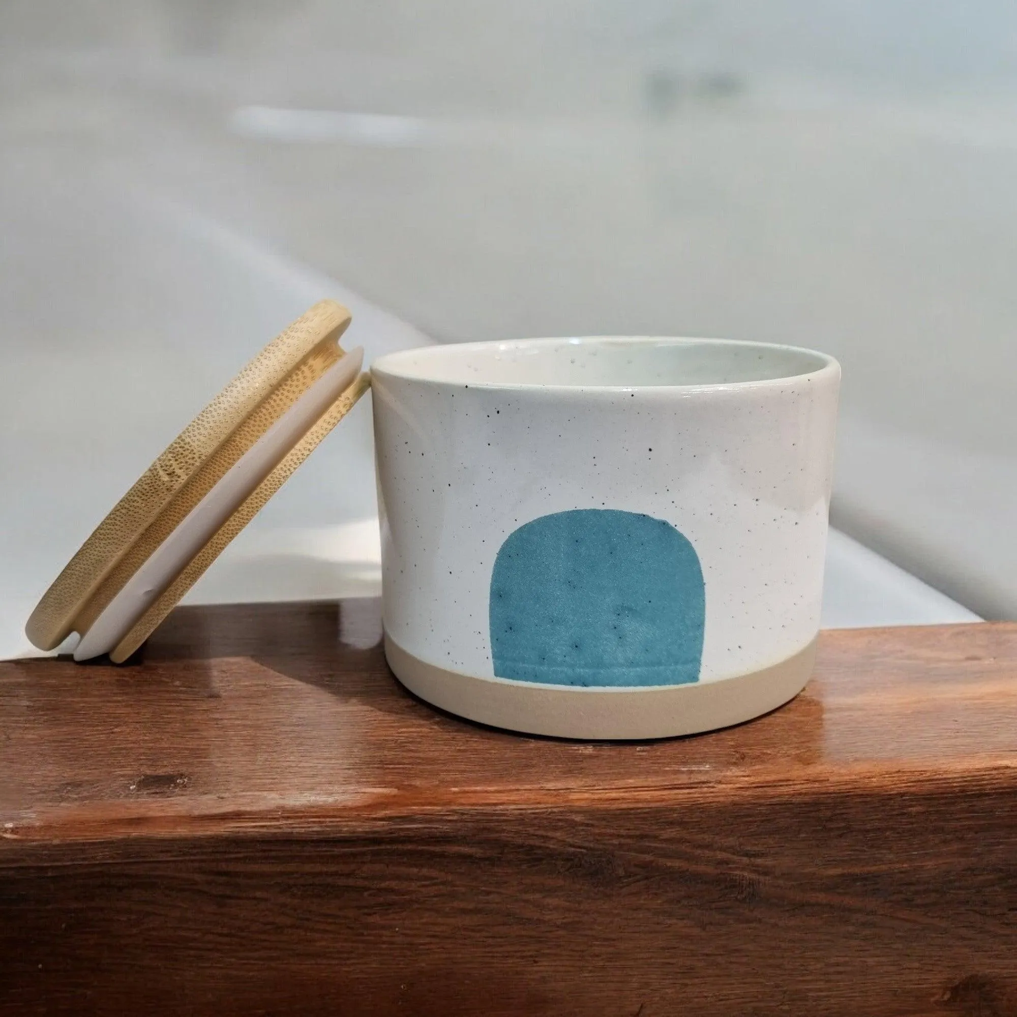 Minimalist Ceramic Storage Jars with Bamboo Lids