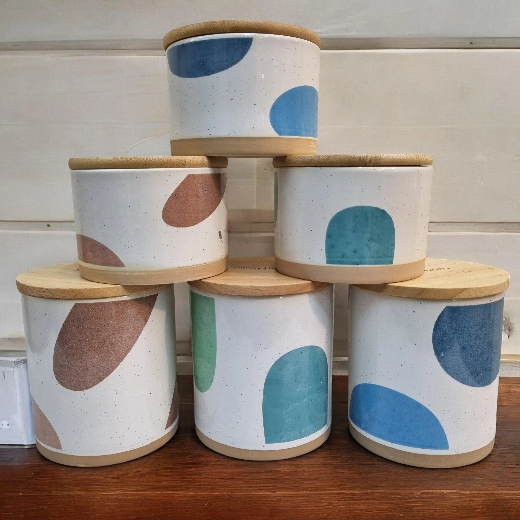 Minimalist Ceramic Storage Jars with Bamboo Lids