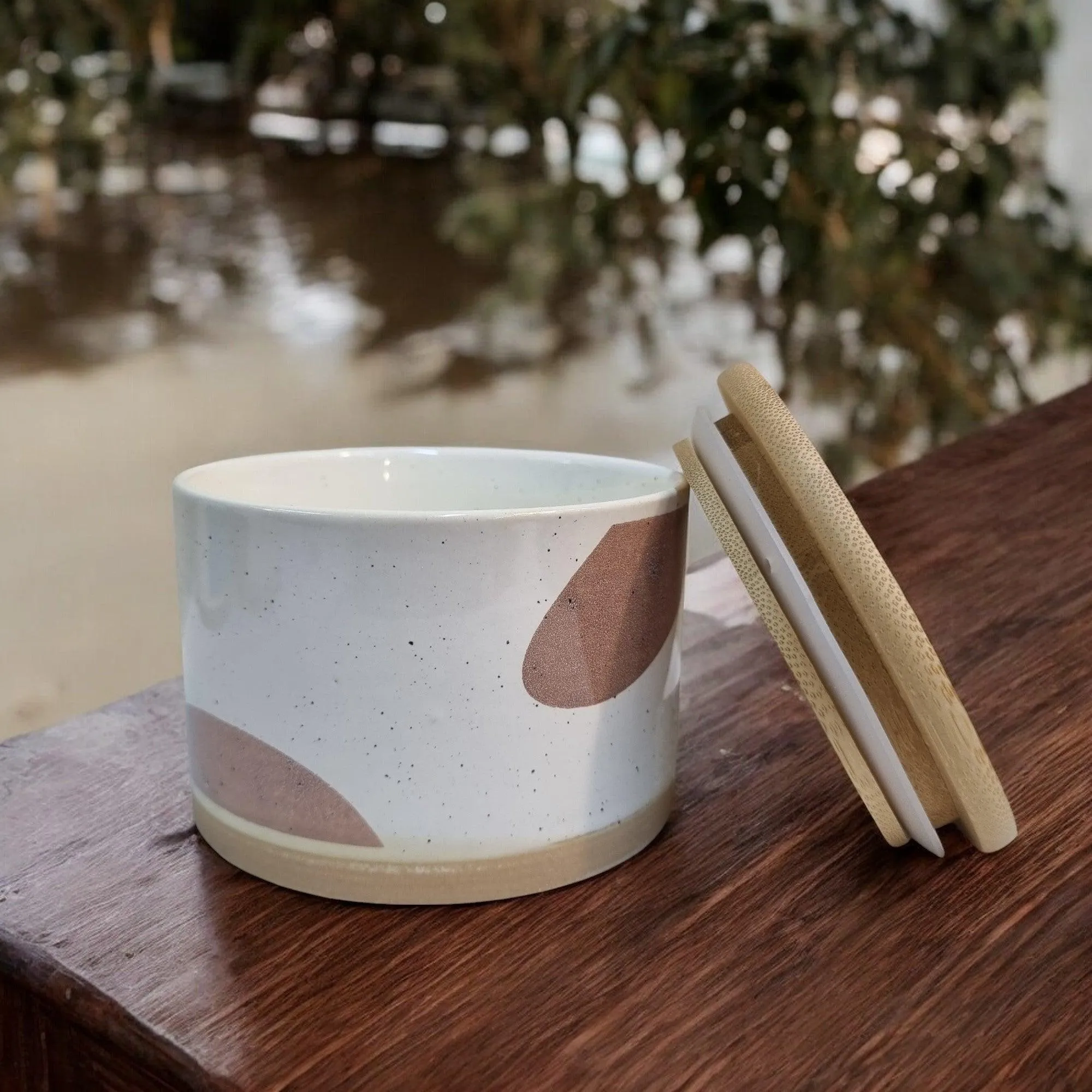 Minimalist Ceramic Storage Jars with Bamboo Lids