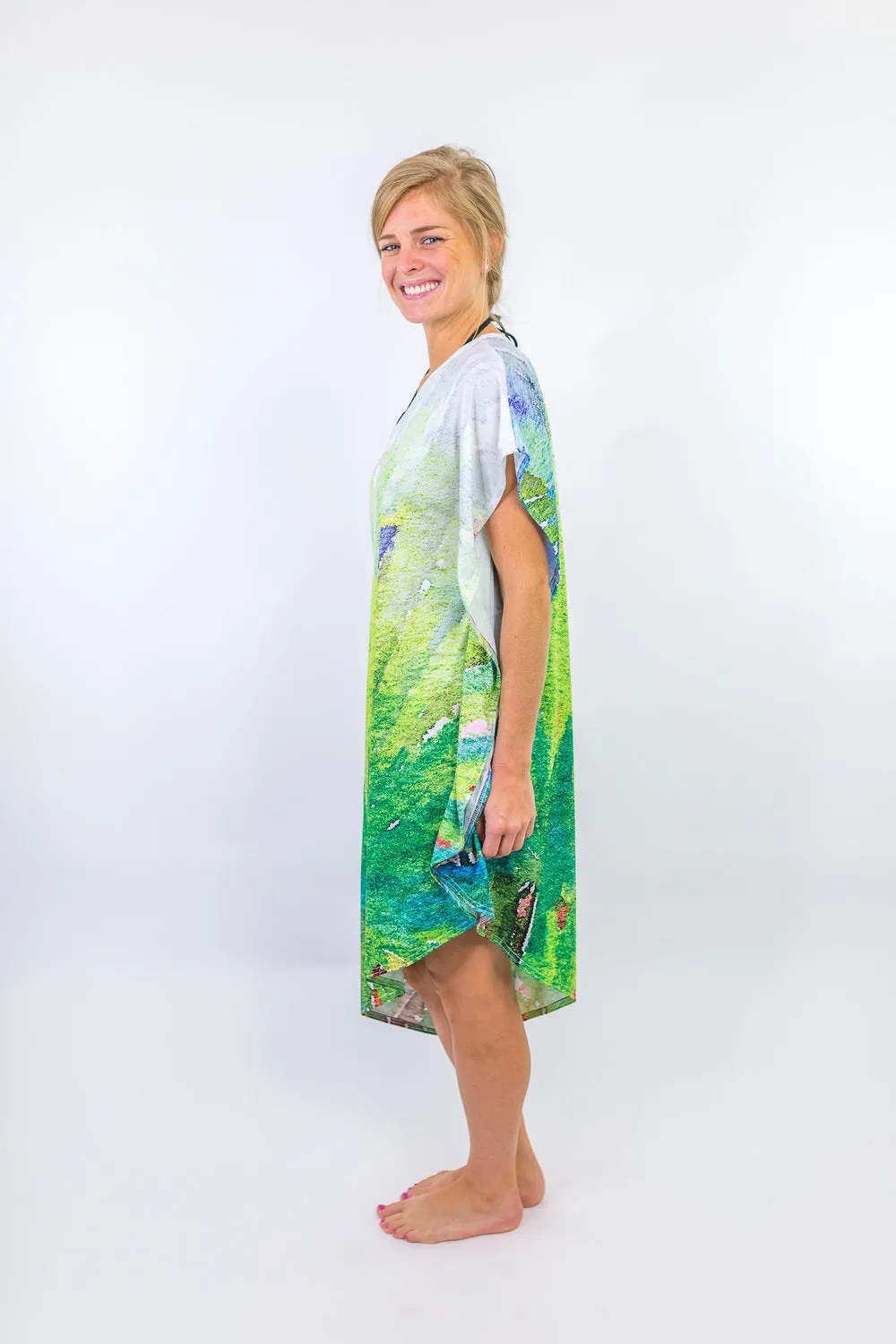 Muted Palm Mini Coastal Caftan