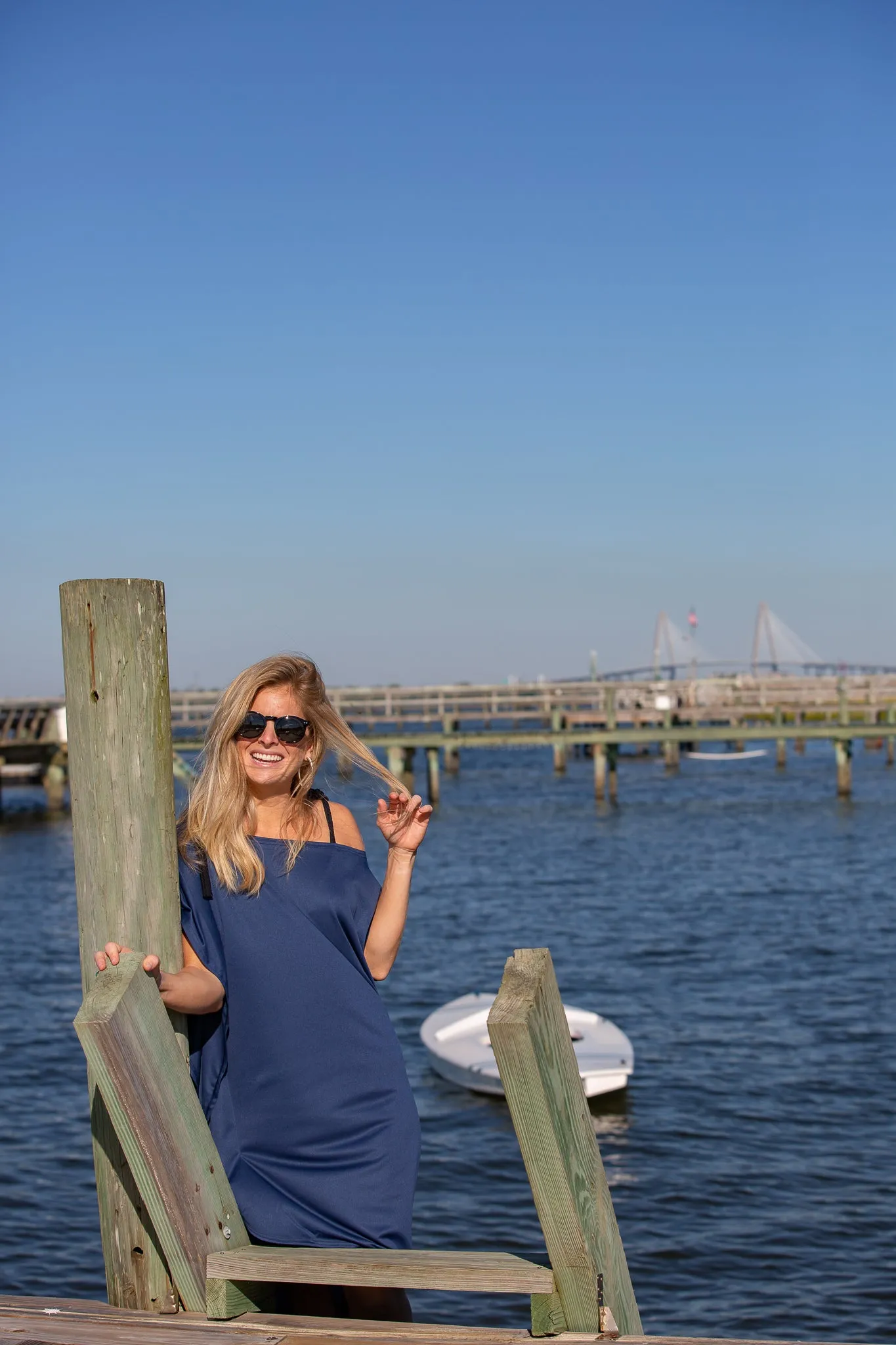 Nauti Navy Mini Coastal Caftan