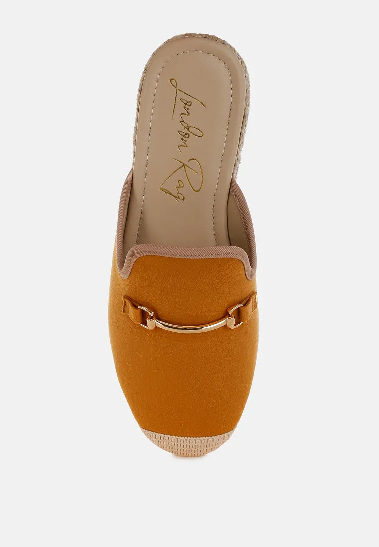 Nazaya Horsebit Detail Espadrilles Mules