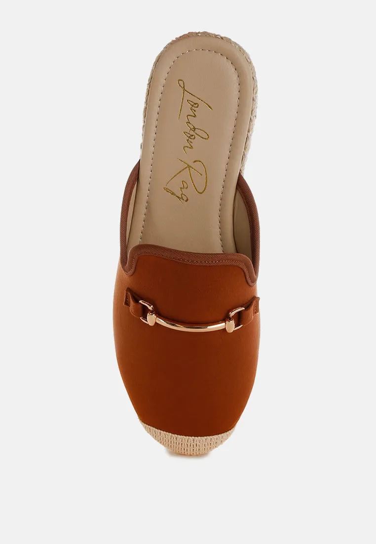 Nazaya Horsebit Detail Espadrilles Mules