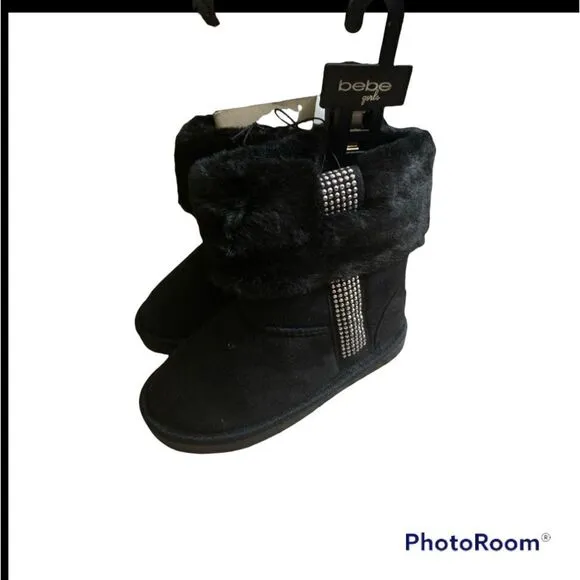 New BEBE Winter Fur Size 12 Girls Slipper Booties