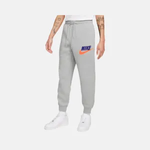 Nike Club Fleece Men's Fleece Joggers -Grey Heather/Light Smoke Grey/Safety Orange