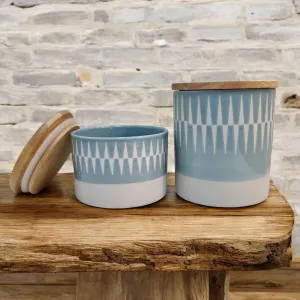 Nordic Thesame Storage Jars with Bamboo Lids