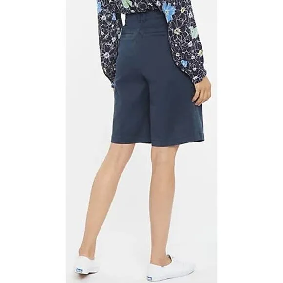 NYDJ Relaxed Bermuda Shorts Oxford Navy 12 NEW