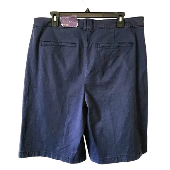 NYDJ Relaxed Bermuda Shorts Oxford Navy 12 NEW