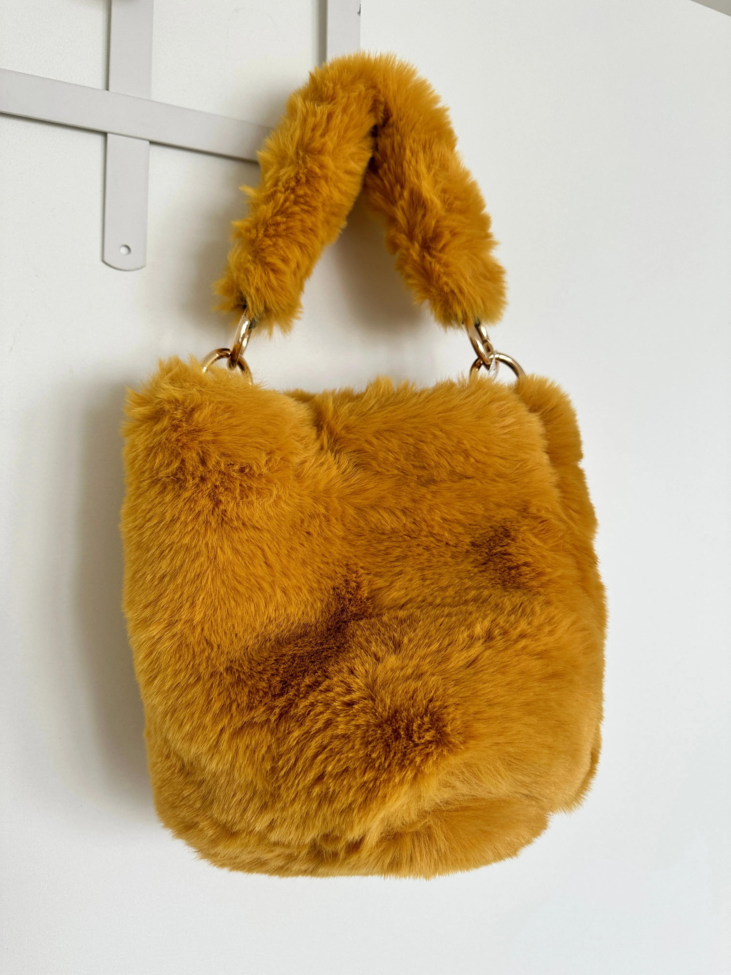 Orange Fur Purse