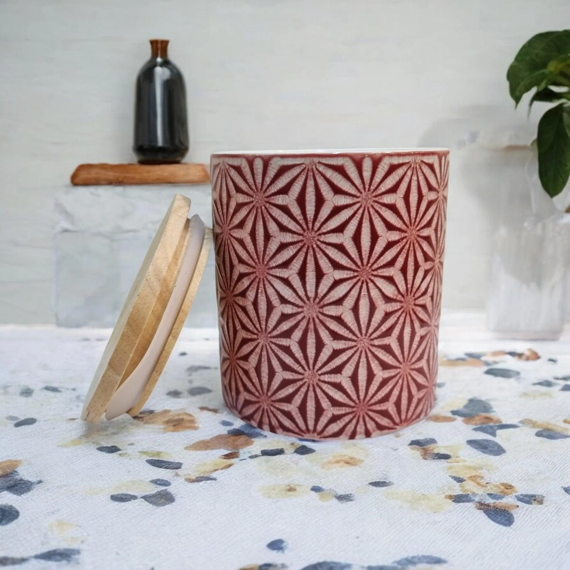 Organza Ceramic Storage Jars with Bamboo Lids