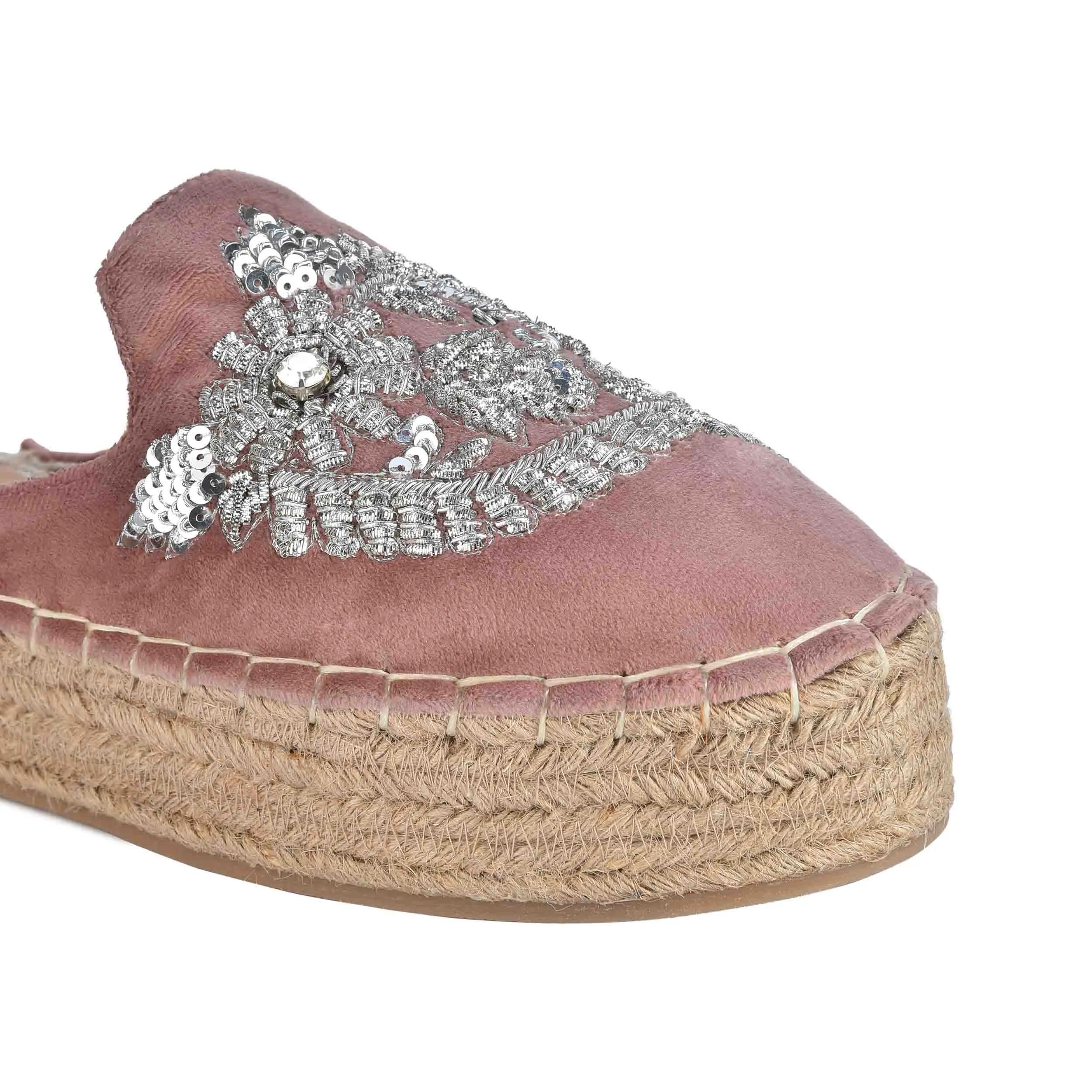 Ottoman Blush Pink Espadrilles Platform