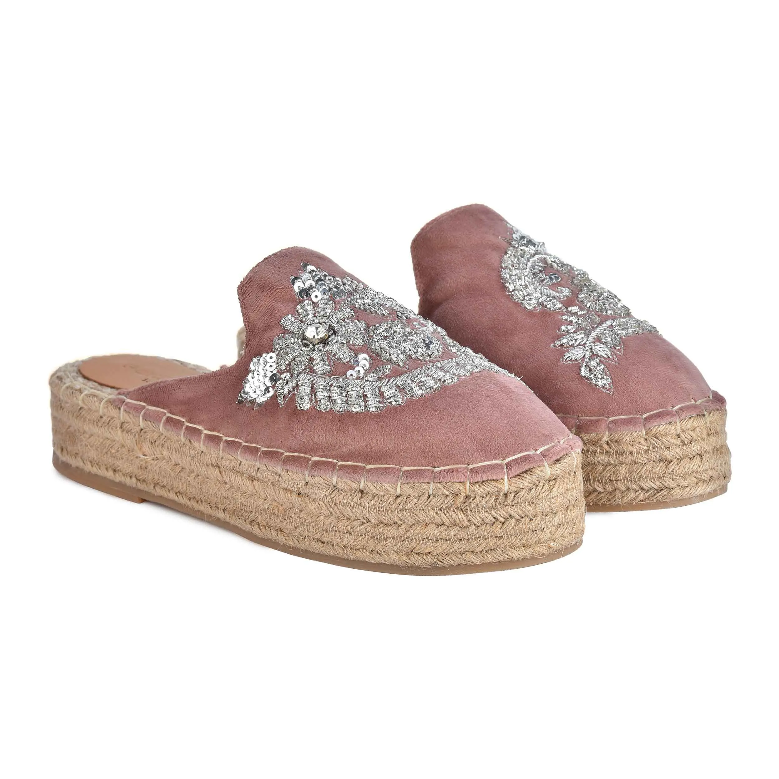 Ottoman Blush Pink Espadrilles Platform