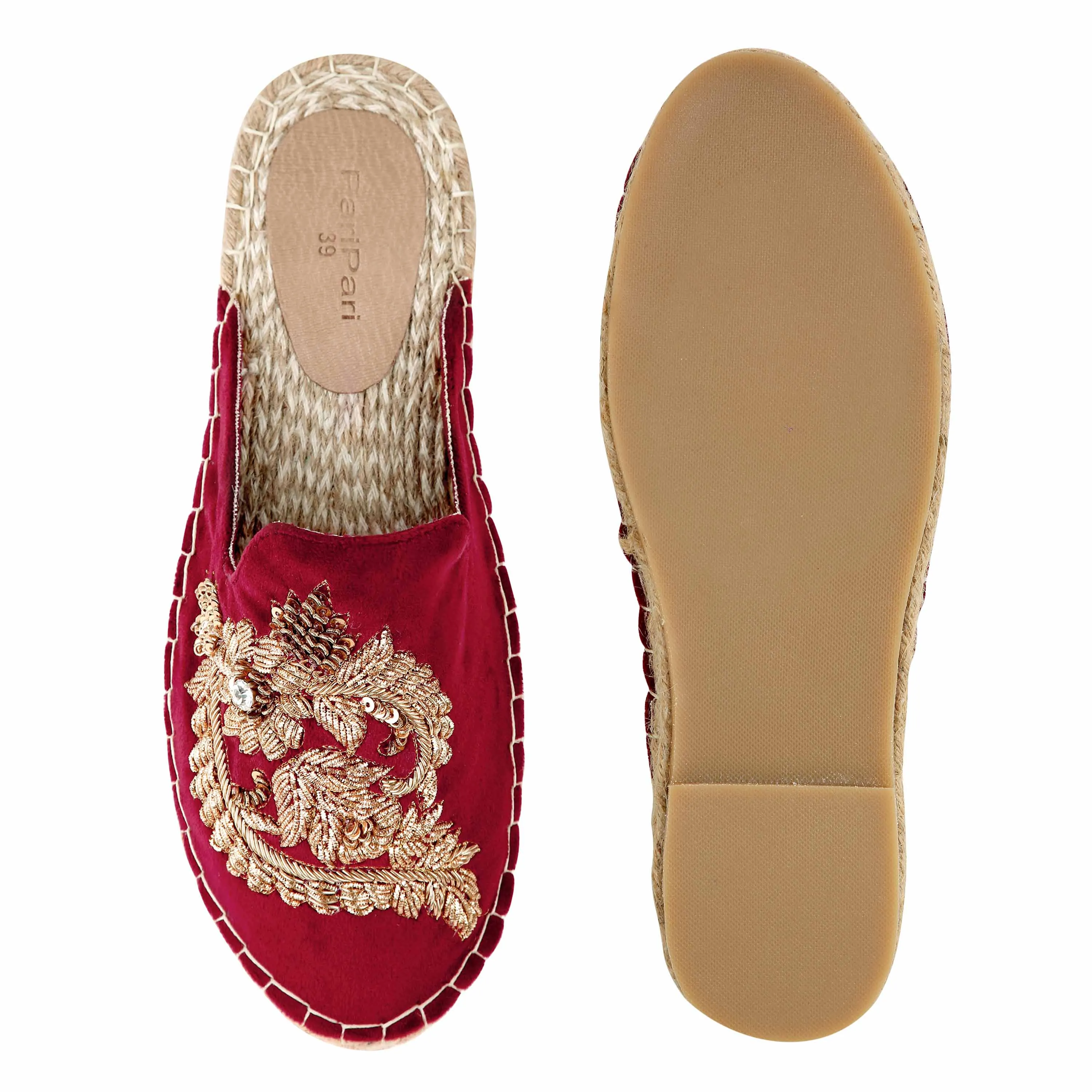 Ottoman Espadrilles Burgundy Haut -Bridal Looks Platform