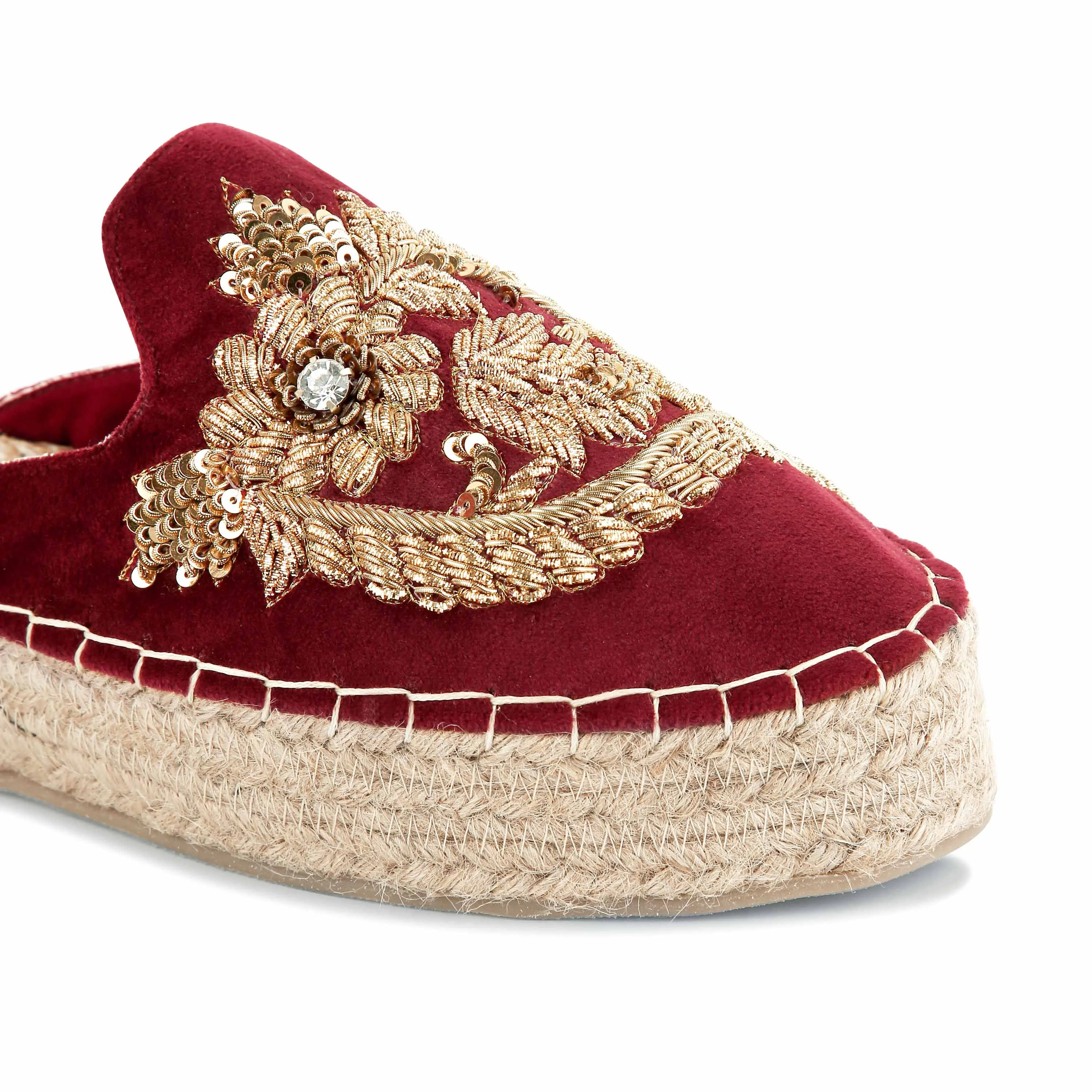 Ottoman Espadrilles Burgundy Haut -Bridal Looks Platform