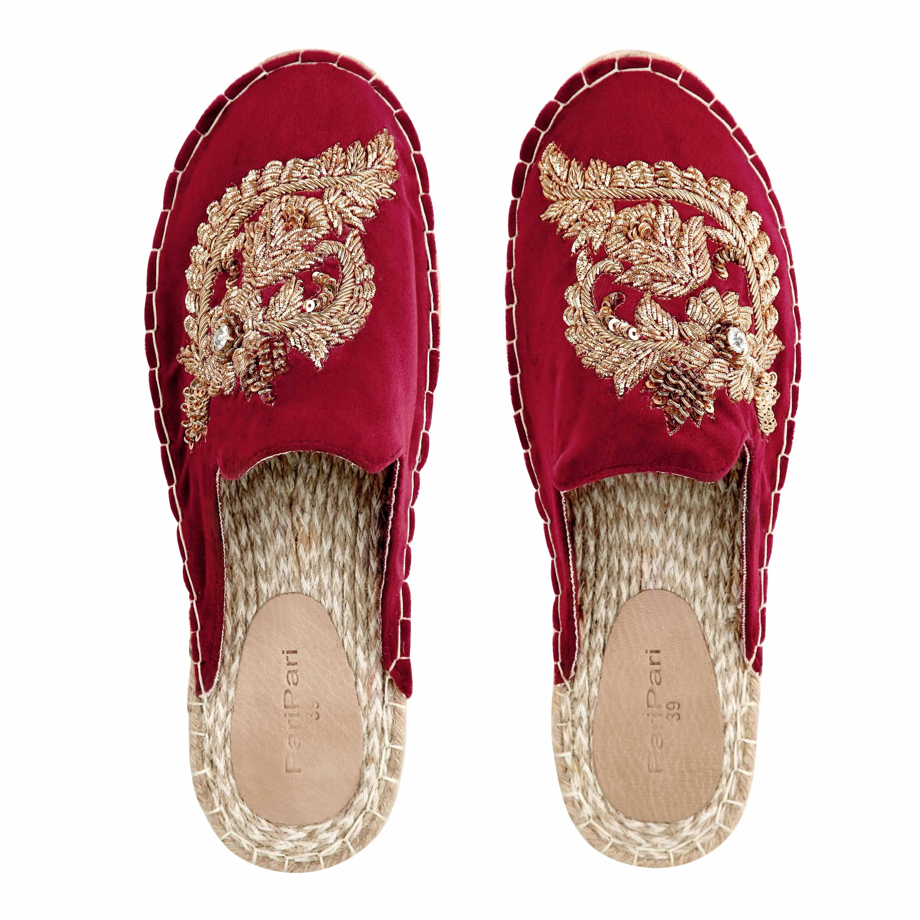 Ottoman Espadrilles Burgundy Haut -Bridal Looks Platform