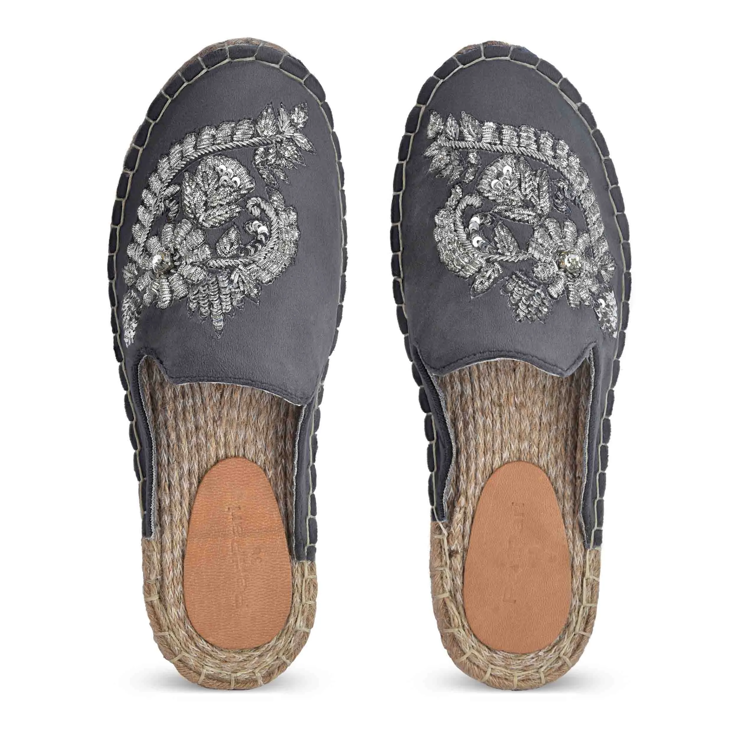 Ottoman Silver Espadrilles Platform